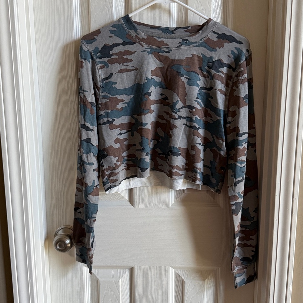 Mono B Camouflage Long Sleeve Top